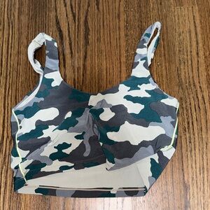 aerie Camo Offline Sports Bra Top in Green & Gray